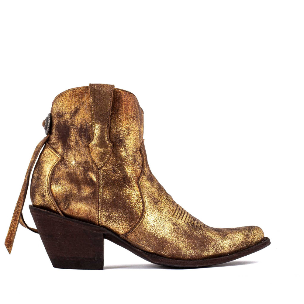 La Concha Gold Cowboy Boots | Golden Elegance | Mexicana