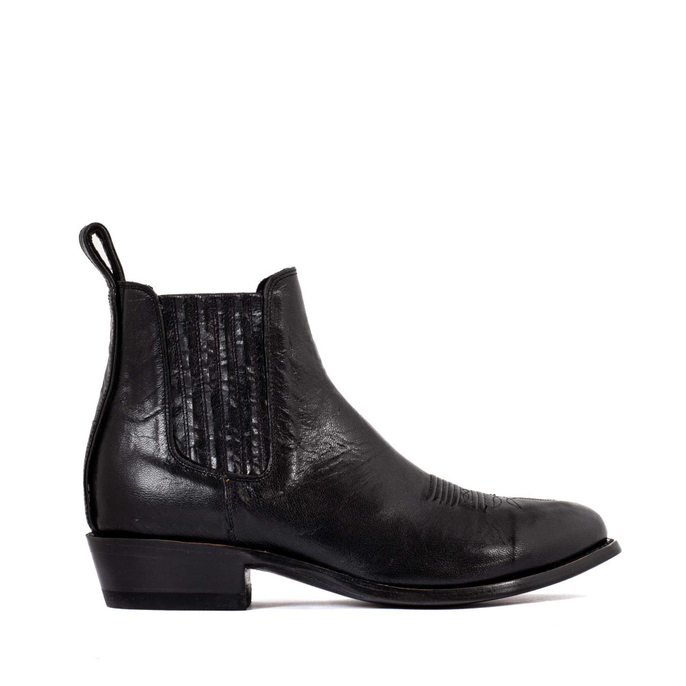 Bottines santiags noires en cuir verni - Estudio bis black - Santiags homme