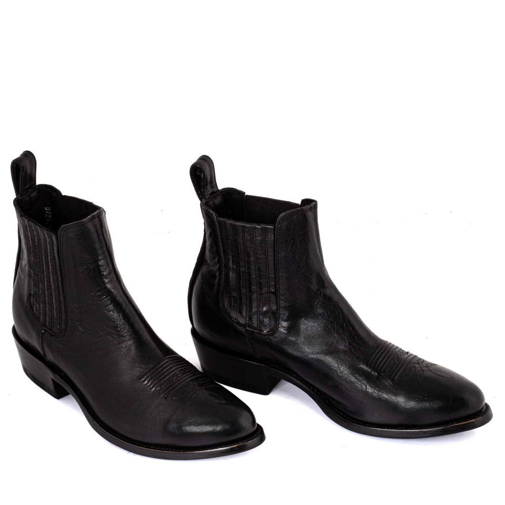 Bottines santiags noires en cuir verni - Estudio bis black - Santiags homme