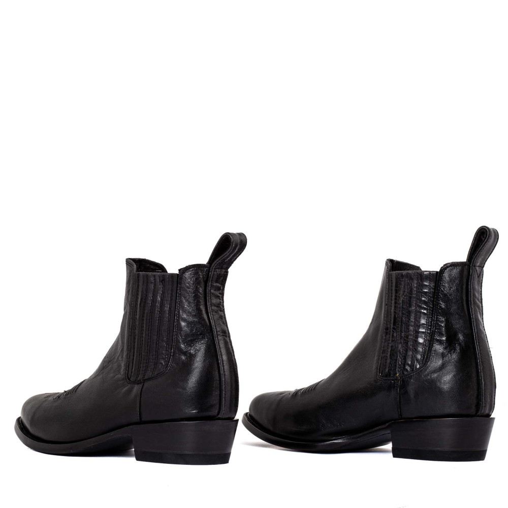 Bottines santiags noires en cuir verni - Estudio bis black - Santiags homme