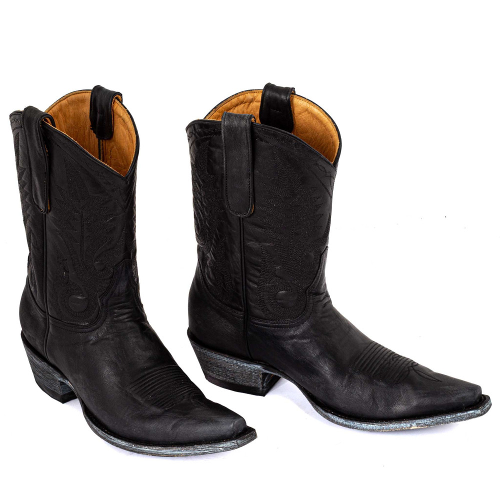 Bottes santiags en cuir noir  - Nevada black - Santiags homme