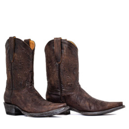 Bottes santiags en cuir marron - Nevada chocolate - Santiags homme