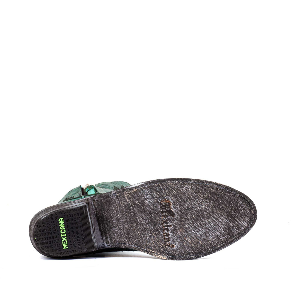 Boots turquoises avec motifs gravés - Toluca turquesa - Santiags femme
