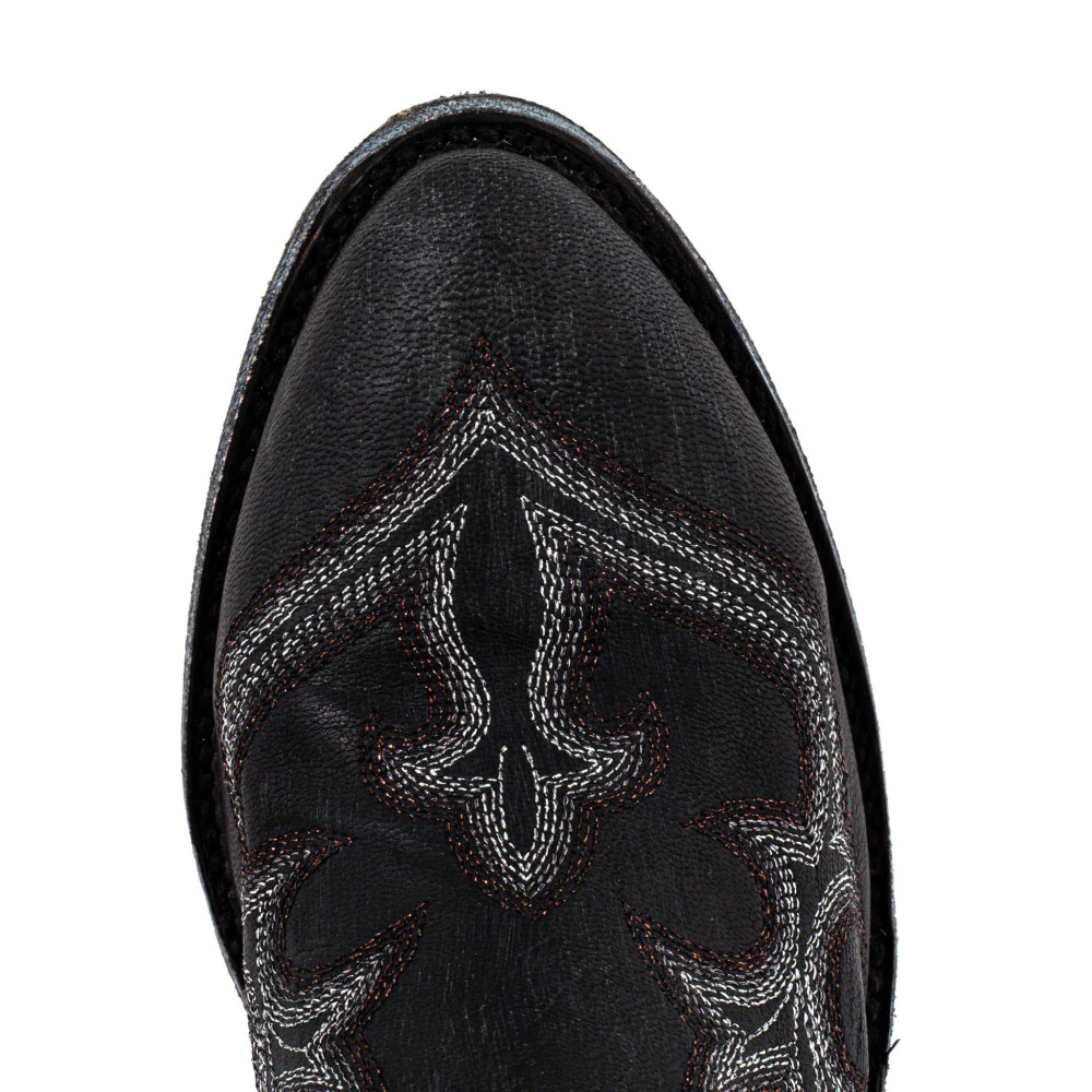 Bottes brillantes en cuir noir avec zip - Maguey black - Santiags femme