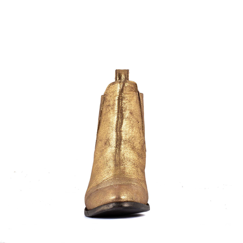 Bottines santiag dorées à bout rond - Estudio bis gold - Santiags femme