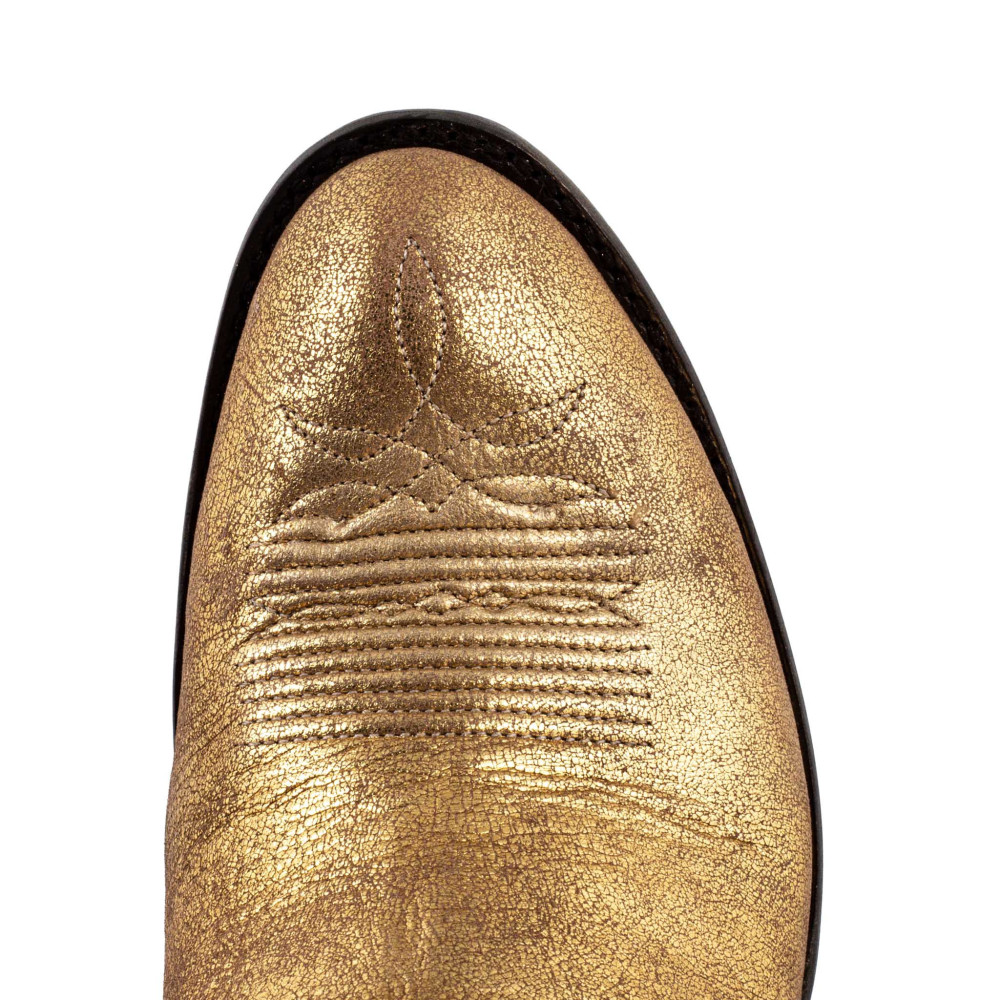 Bottines santiag dorées à bout rond - Estudio bis gold - Santiags femme