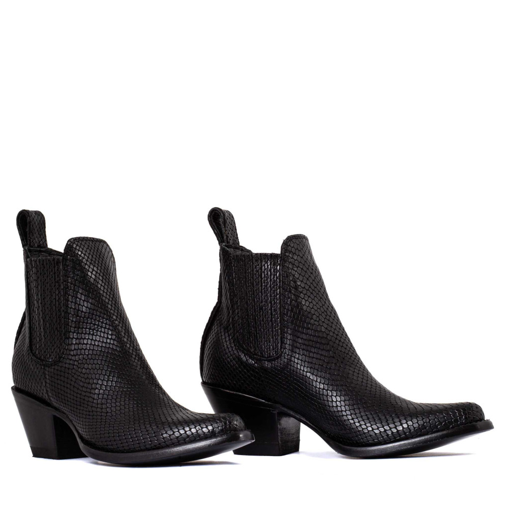 Bottines Femme Cuir "ESTUDIO BLACK SNAKE" | MEXICANA Officiel