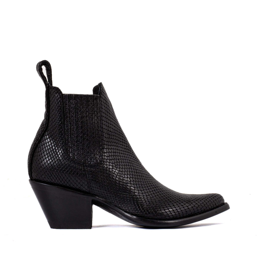 Bottines Femme Cuir "ESTUDIO BLACK SNAKE" | MEXICANA Officiel