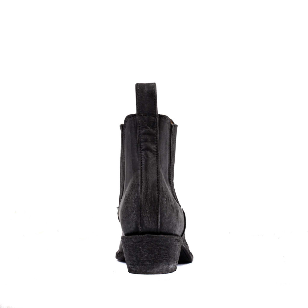 Bottines santiag en cuir noir viellis - Estudio bis black - Santiags femme
