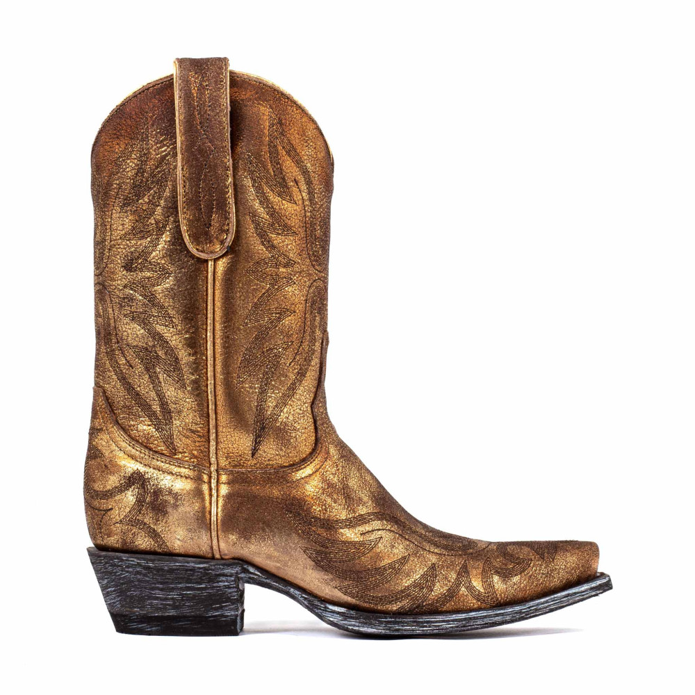 Bottes santiags dorées et motif aigle - Aguila gold used - Santiags femme