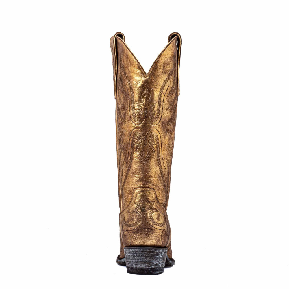 Bottes santiags dorés avec motif aigle - Aguila Mex 13 gold used - Santiags femme