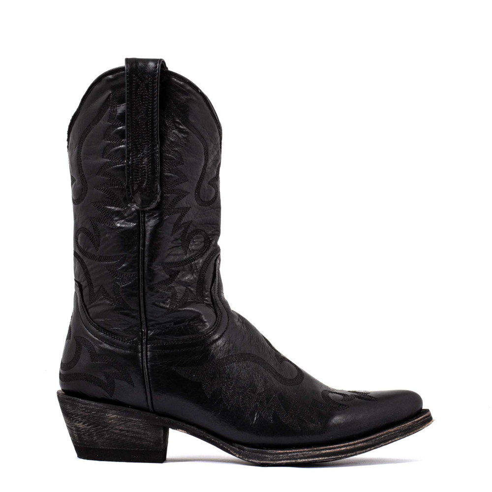 Bottes santiag avec motif aigle en cuir noir - Chiquita 10 becerro negro - Santiags femme
