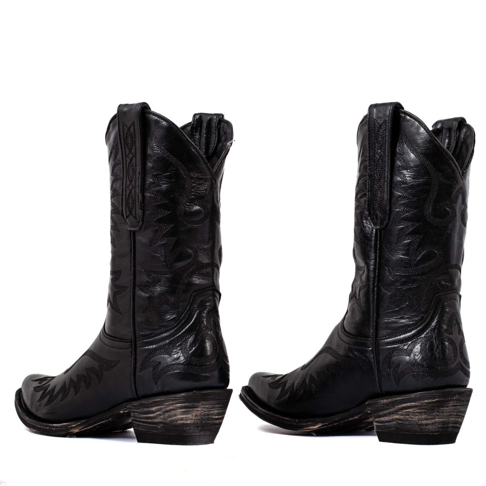 Bottes santiag avec motif aigle en cuir noir - Chiquita 10 becerro negro - Santiags femme