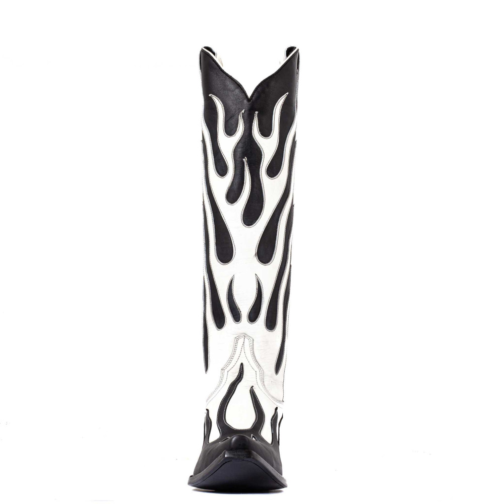 Bottes Santiags a bout pointu avec motifs flamme - Fire - Santiags femme