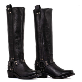 Bottes de moto a bout carré  - Candela 16 black - Santiags femme