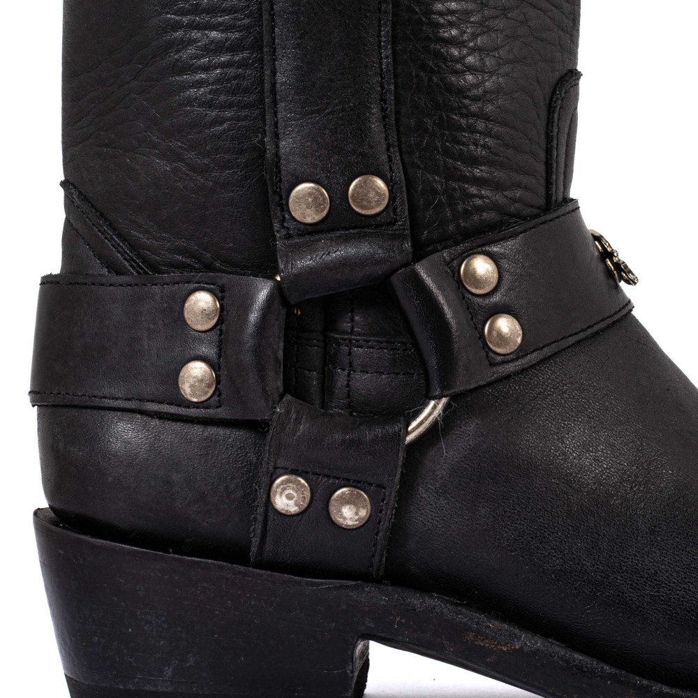 Bottes de moto a bout carré  - Candela 16 black - Santiags femme