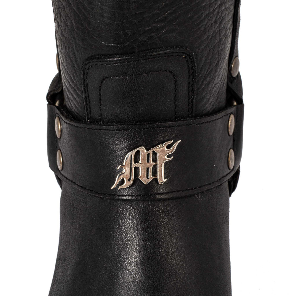 Bottes de moto a bout carré  - Candela 16 black - Santiags femme