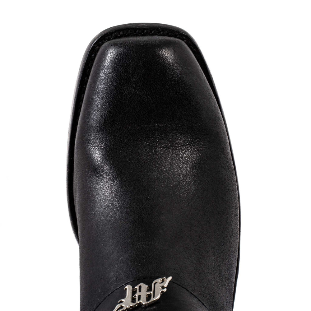 Bottes de moto a bout carré  - Candela 16 black - Santiags femme