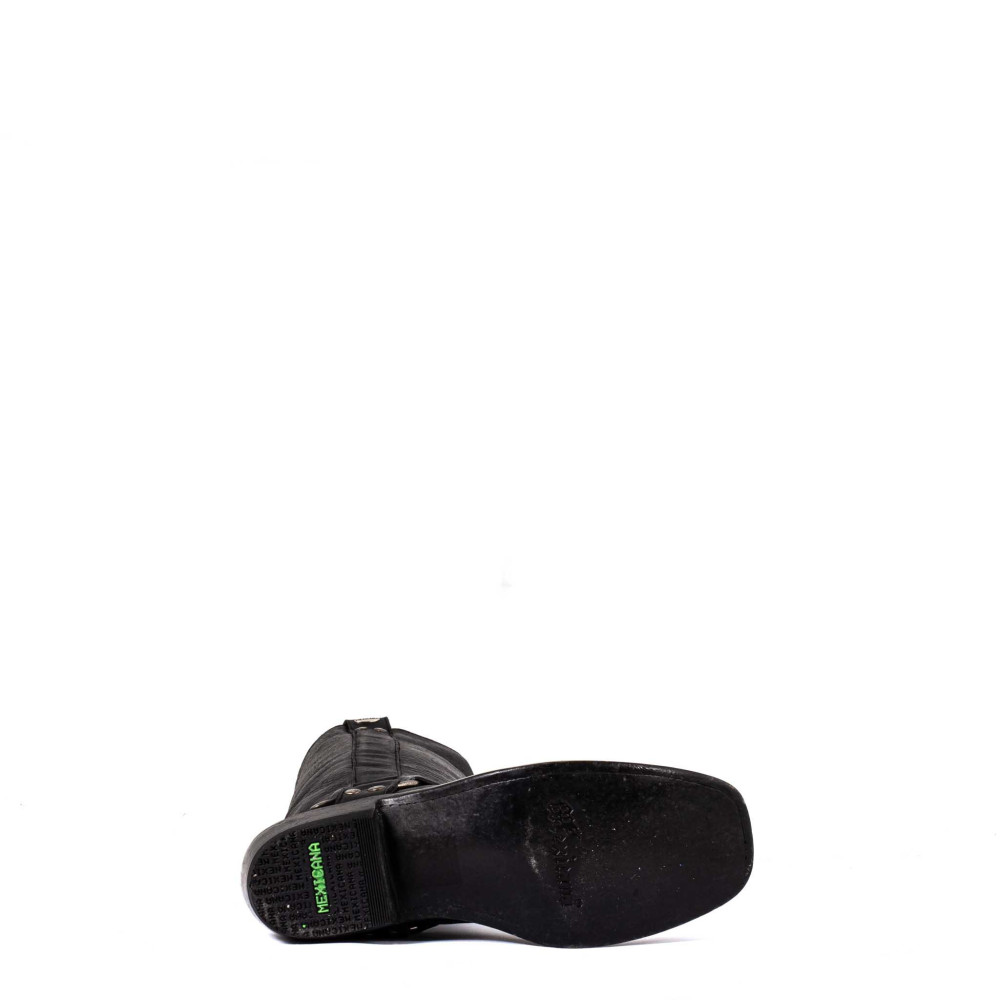Bottes de moto a bout carré  - Candela 16 black - Santiags femme