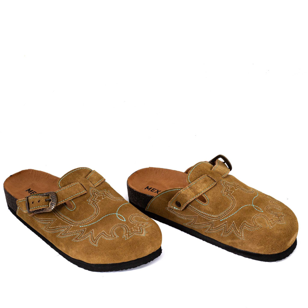 Cowboy clogs - Bahia suede camel - Men