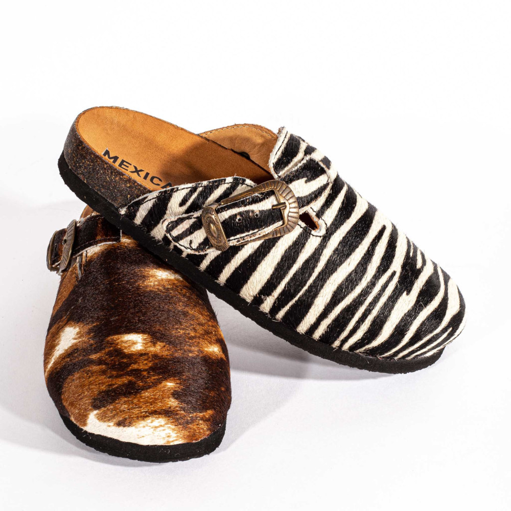 Sabots western - Coral zebra - sabots femme