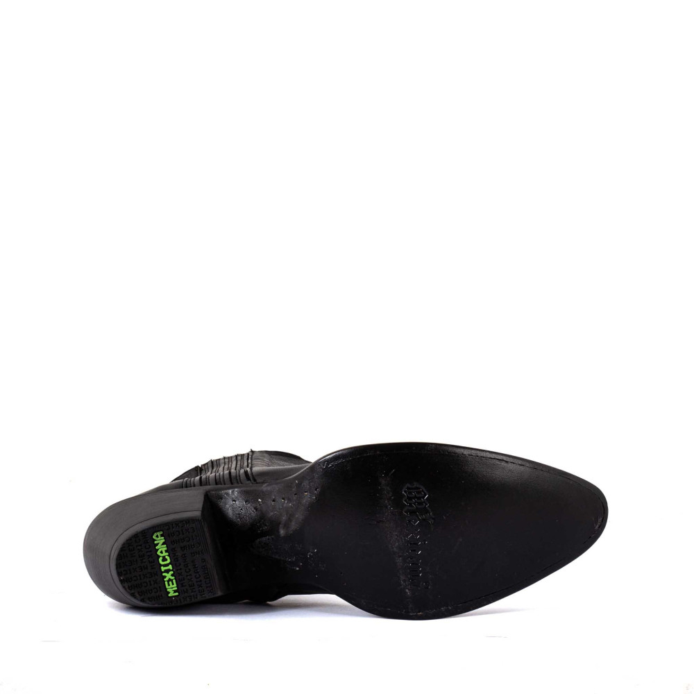 Bottines santiags noires avec embouts métalliques -  Monalisa métal - Santiags femme