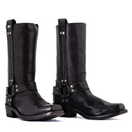 Bottes de moto a bout carré  - Candela black - Santiags femme