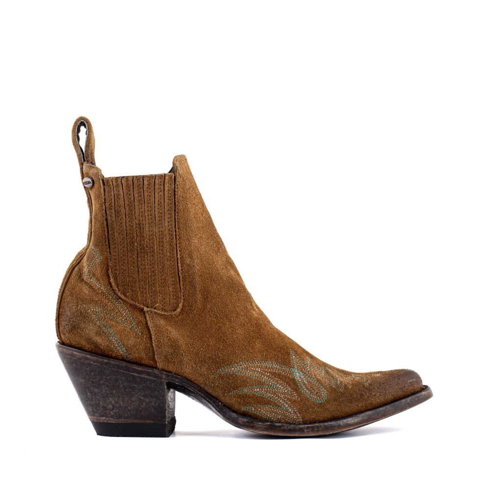 Santiags basses en cuir suede vieillis - Fury bentley - Santiags femme