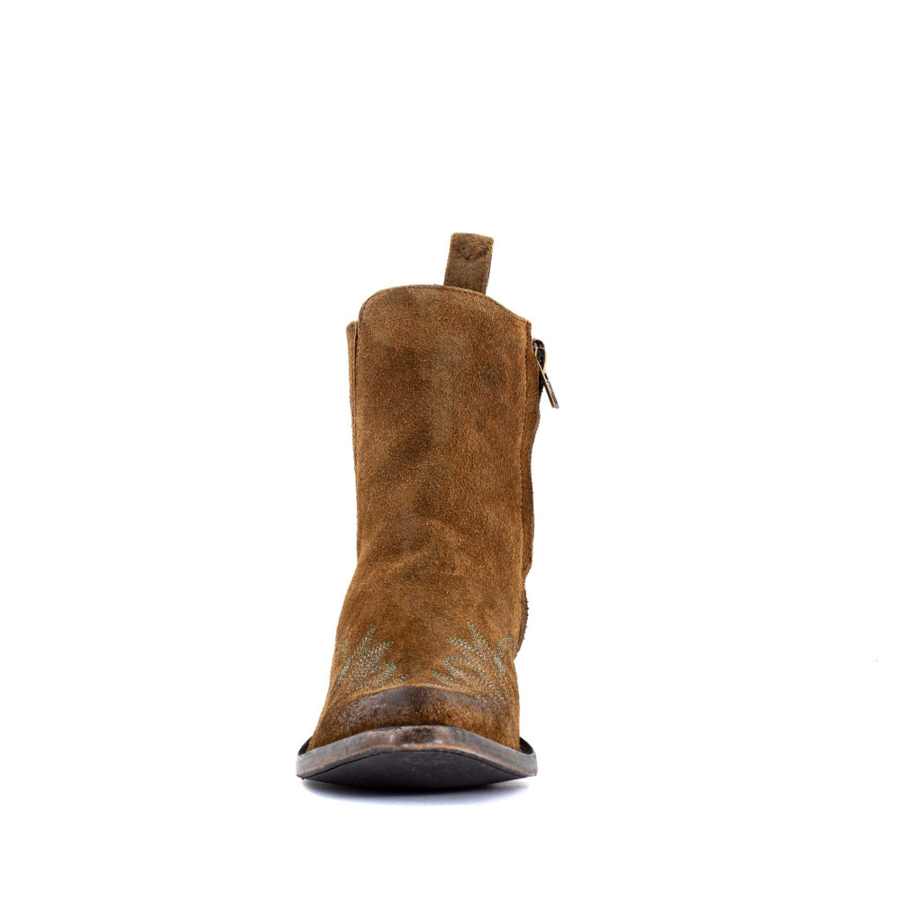 Santiags basses en cuir suede vieillis - Fury bentley - Santiags femme