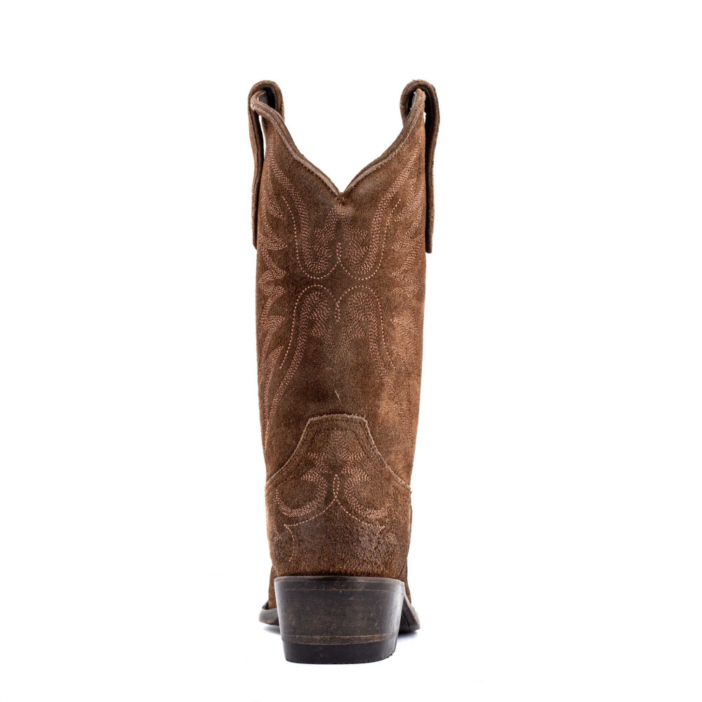 Bottes santiags a bout rond et a motif aigle - Aguila mex 11 suede BROWN - Santiags femme