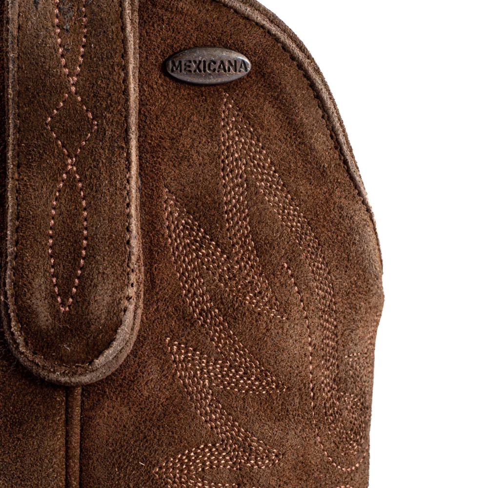 Bottes santiags a bout rond et a motif aigle - Aguila mex 11 suede BROWN - Santiags femme