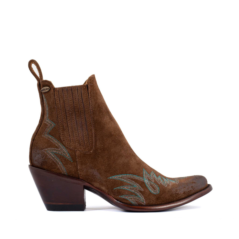 Santiags basses en cuir suede vieillis - Fury russet - Santiags femme