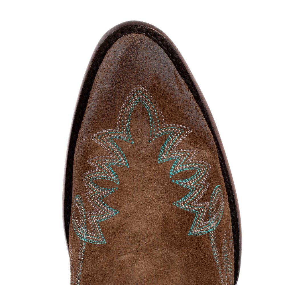 Santiags basses en cuir suede vieillis - Fury russet - Santiags femme