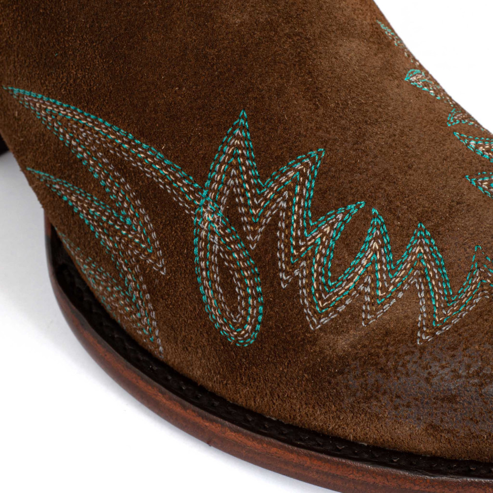 Santiags basses en cuir suede vieillis - Fury russet - Santiags femme