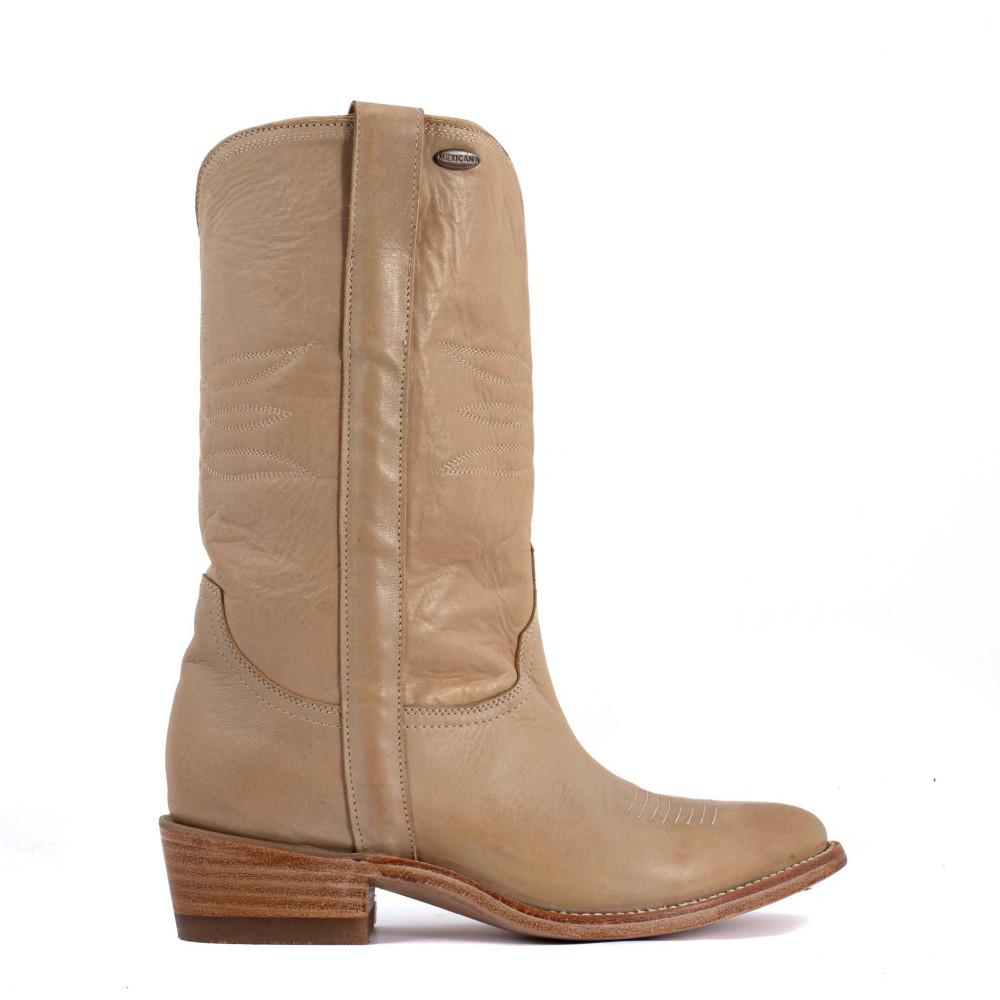 Bottes camarguaise en cuir lisse - Yopal camel - Santiags femme