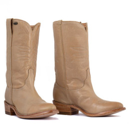 Bottes camarguaise en cuir lisse - Yopal camel - Santiags femme