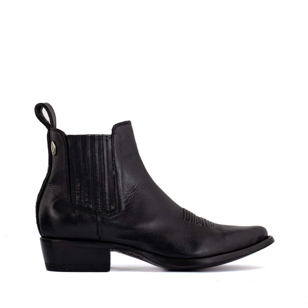 Bottines Santiags Homme Bout Pointu Cuir Noir | Mexicana