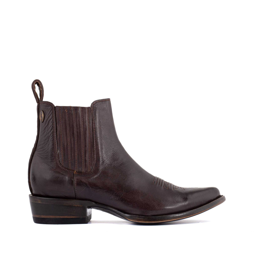 Bottines santiags à bouts pointus couleur chocolat - Estudio bis chocolate - Santiags homme
