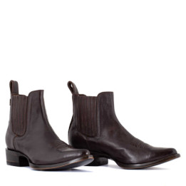 Bottines Santiags Homme Bout Pointu Chocolat | Mexicana
