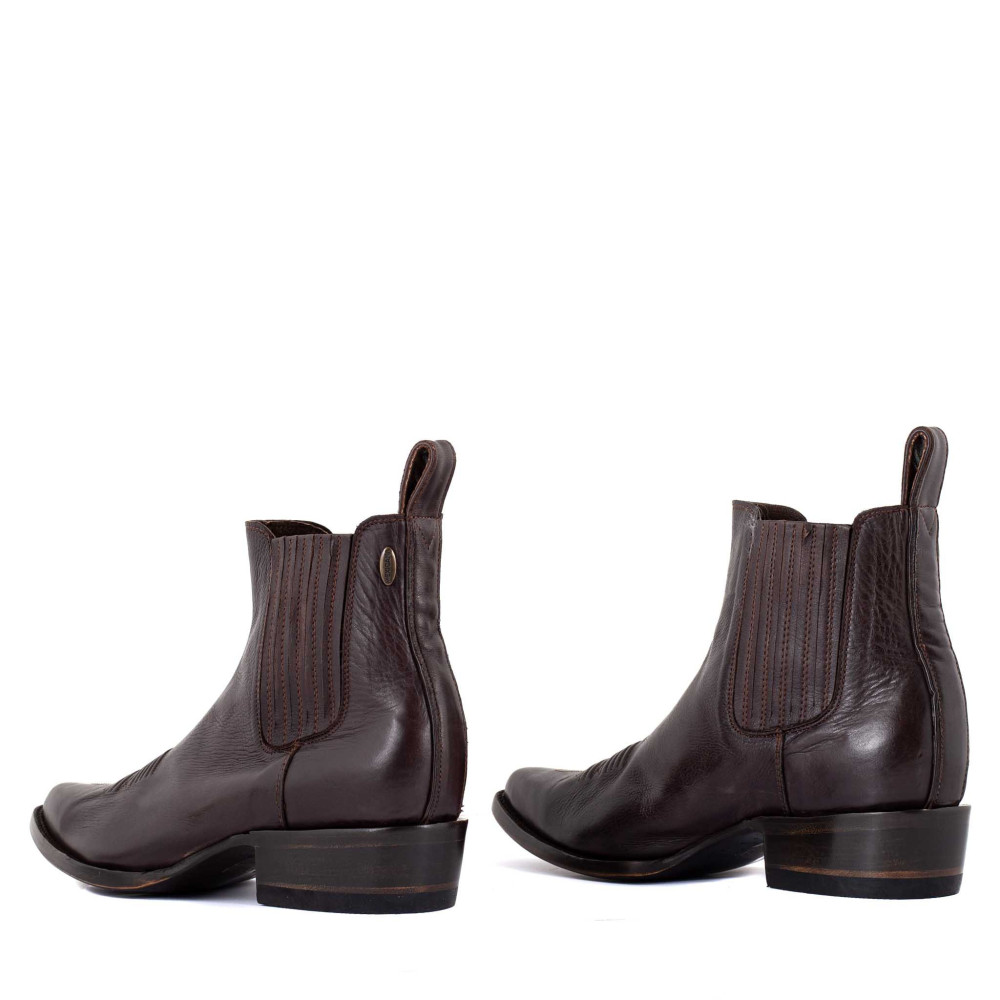 Bottines santiags à bouts pointus couleur chocolat - Estudio bis chocolate - Santiags homme