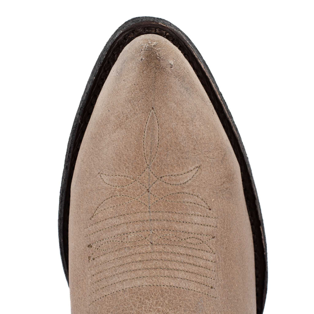 Santiags beiges à franges en cuir vieilli - La concha bone - Santiags femme