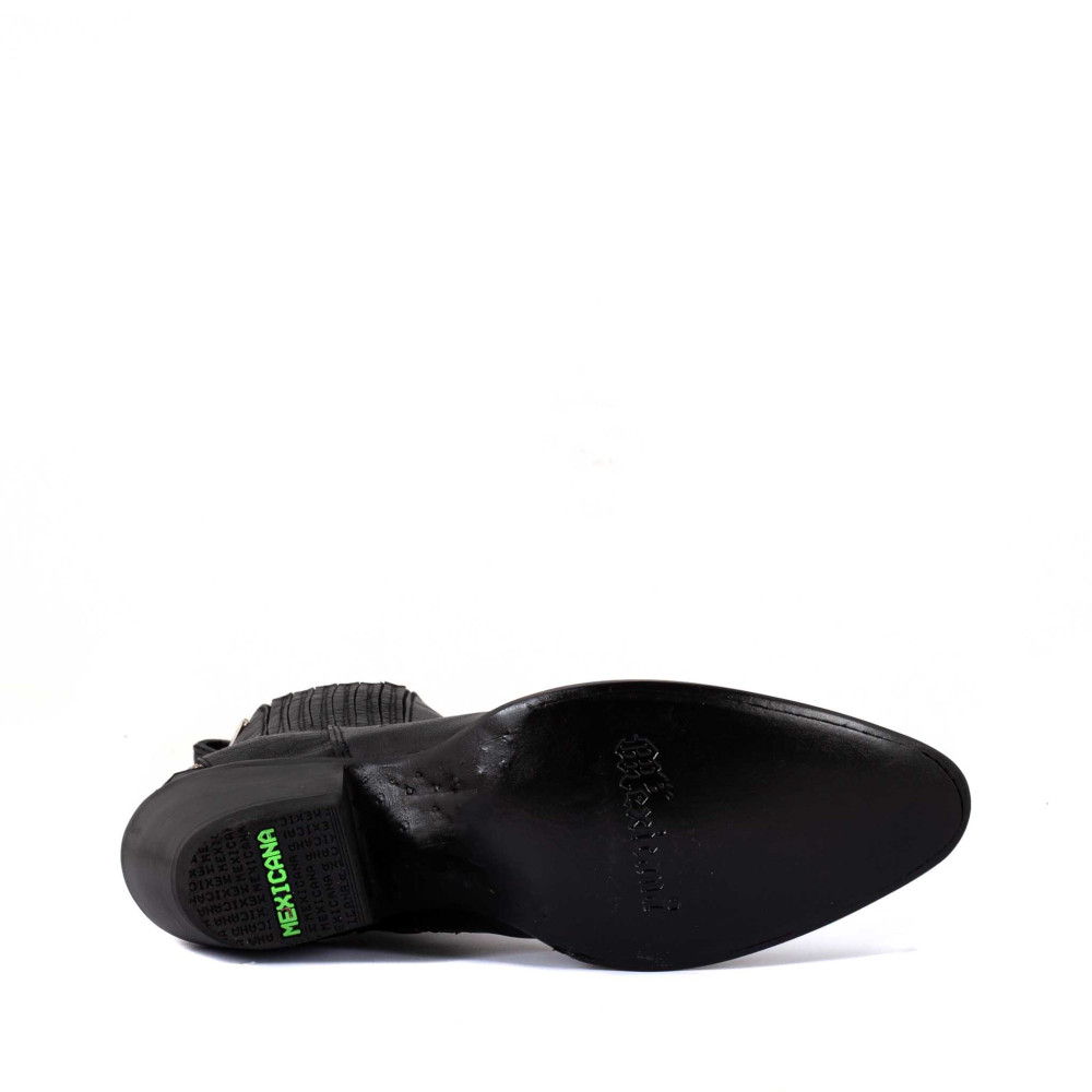 Bottes en cuir noir avec motifs étoile - Circus black gold - Santiags femme