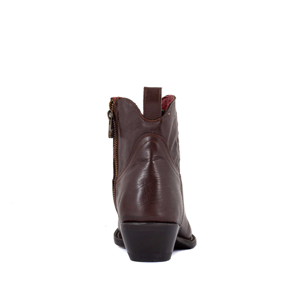 Bottines santiags en cuir de veau cafe| Maya cafe - Santiags femme