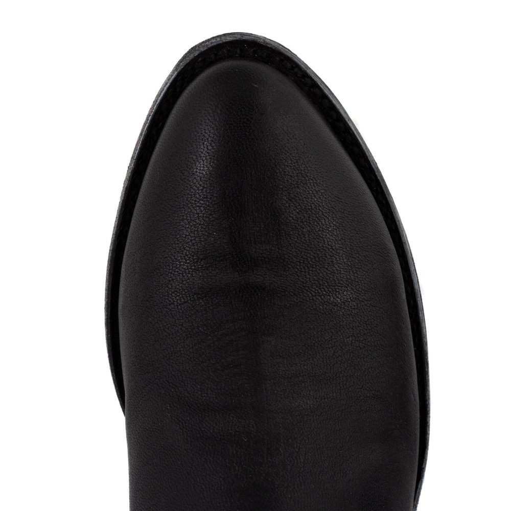 Bottines en cuir noir avec bijoux - Zacateca Brushoff - Santiags Femme