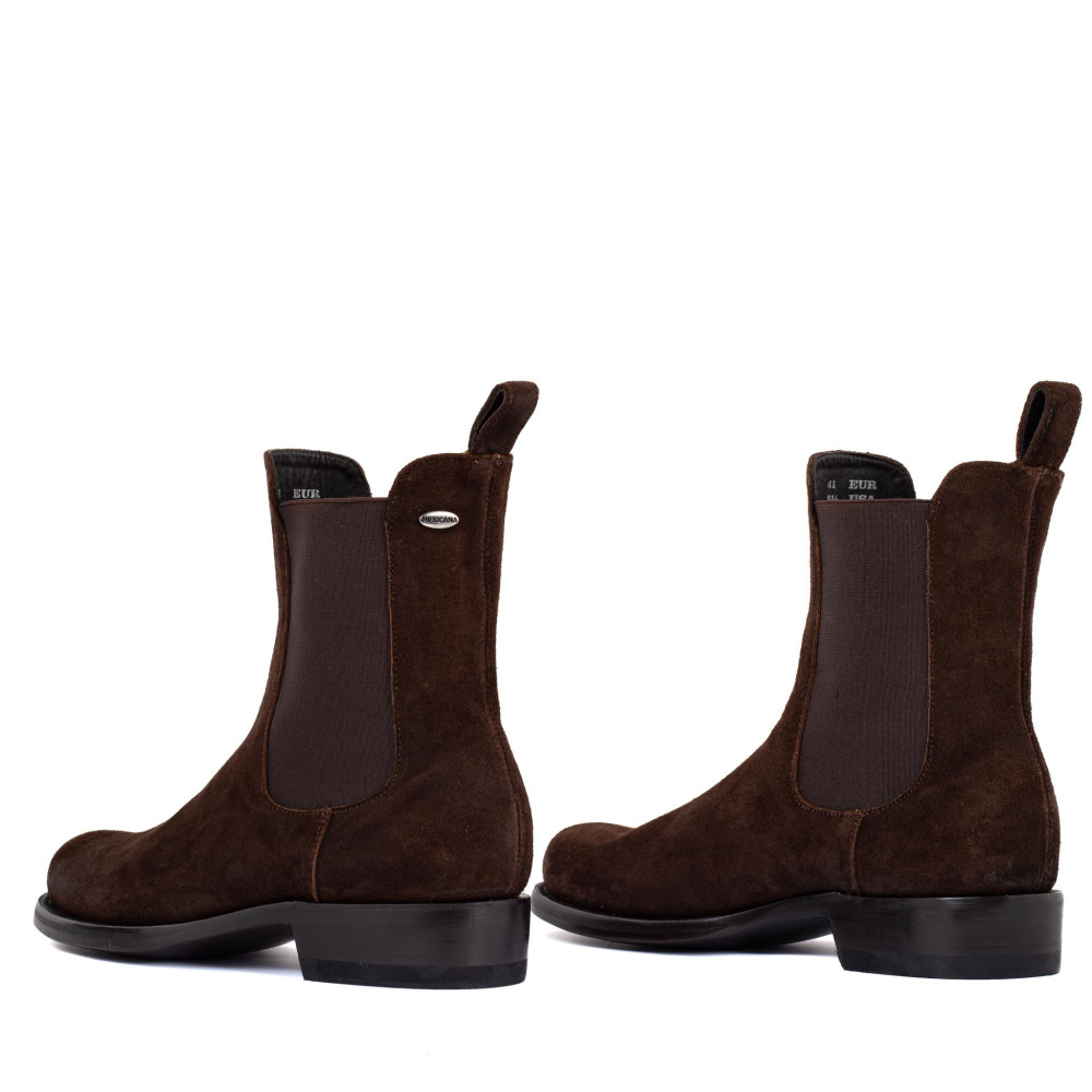 Bottes de moto à coque en cuir patiné - Diablo chocolate - Santiags homme