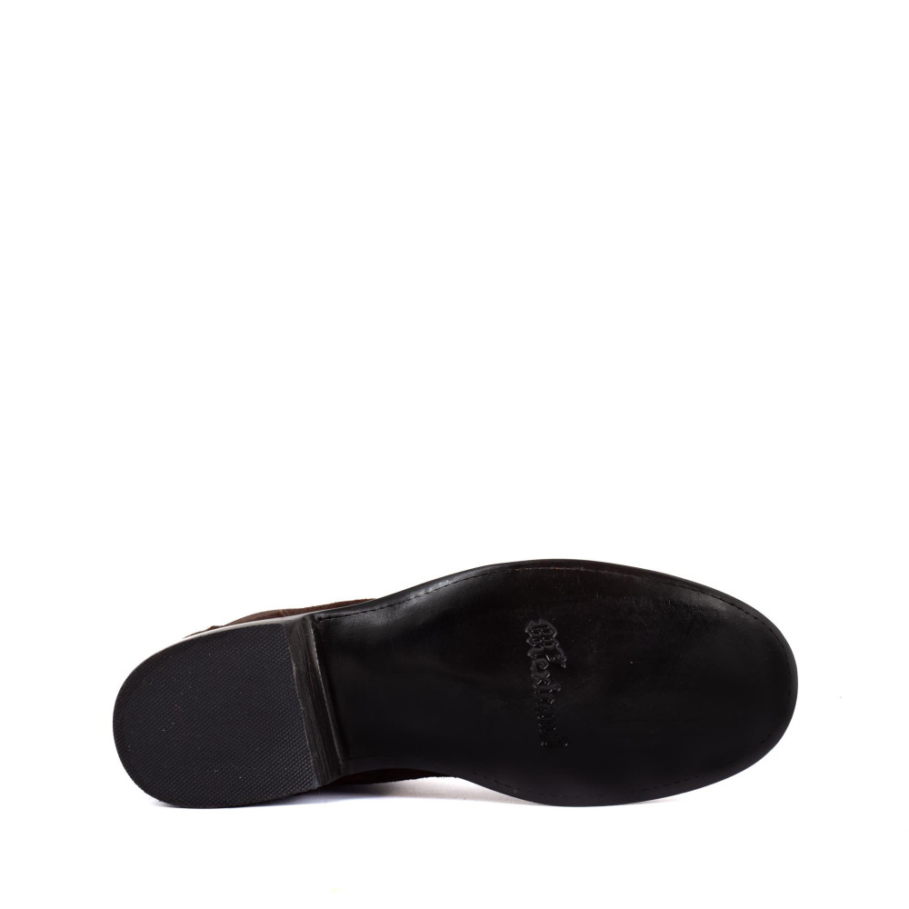 Bottes de moto à coque en cuir patiné - Diablo chocolate - Santiags homme