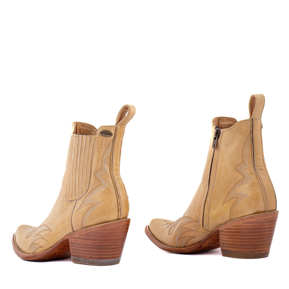 Santiags basses couleur avec zip - Fury camel rancheiro - Santiags femme