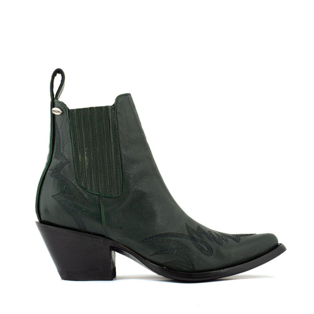 Santiags basses avec zip - Fury Green cypres - Santiags femme