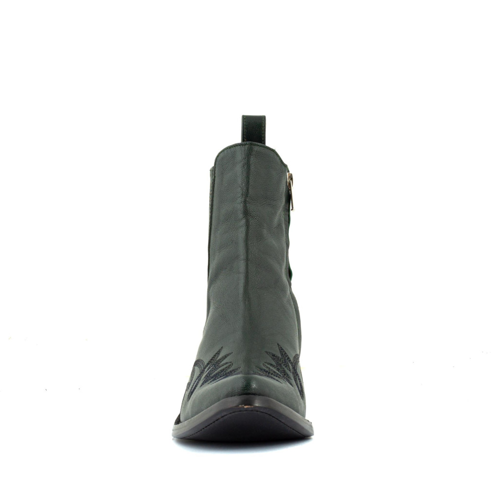 Santiags basses avec zip - Fury Green cypres - Santiags femme