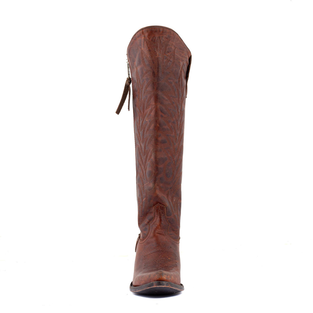 Bottes Santiags en cuir marron - Razz 15 Saddle Cognac - Santiags femme